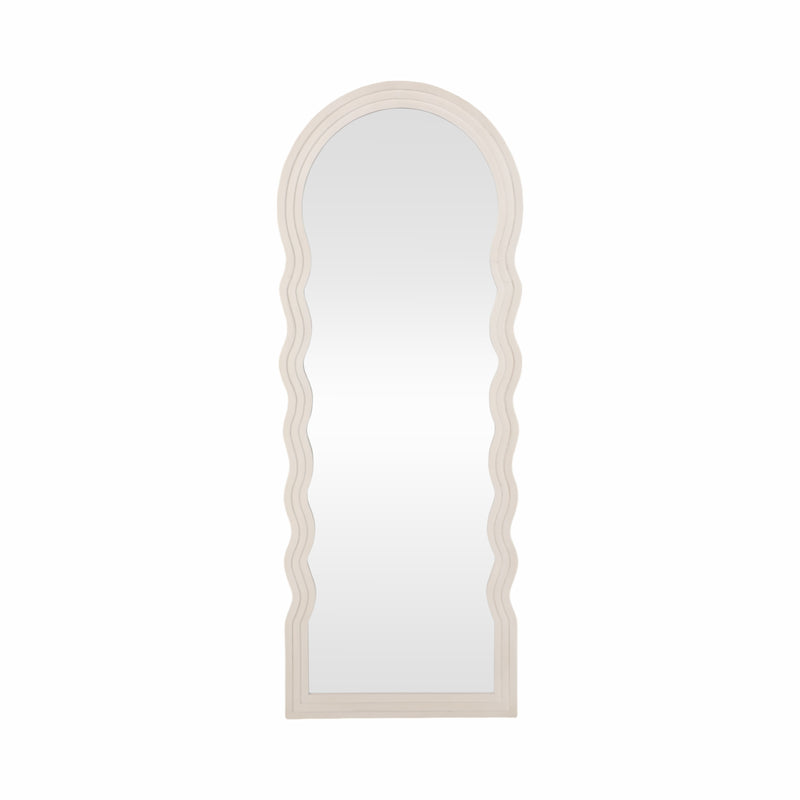 24x64 Layered Curvy Leaner Mirror, White