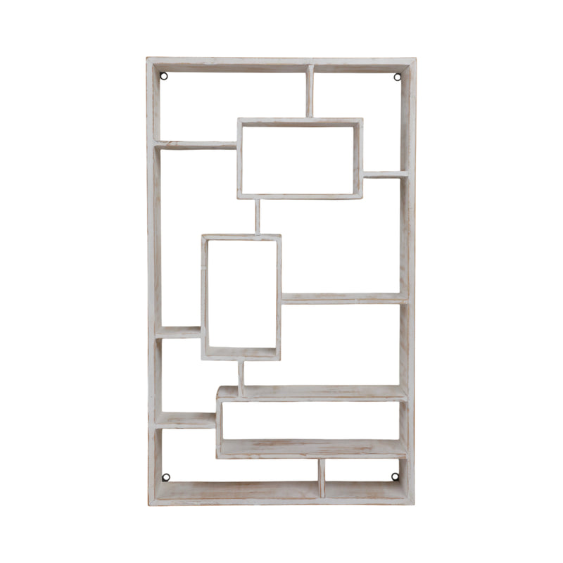 Wooden Multi-tier Wall Shelf, Whitewash