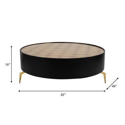 WOOD,47 GOLD LEAF TOP COFFEE TABLE, BLK/GLD, KD