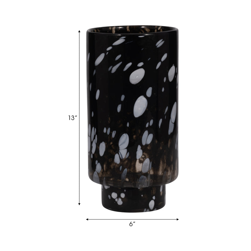 13 Hennie Large Black & White Glass Vase