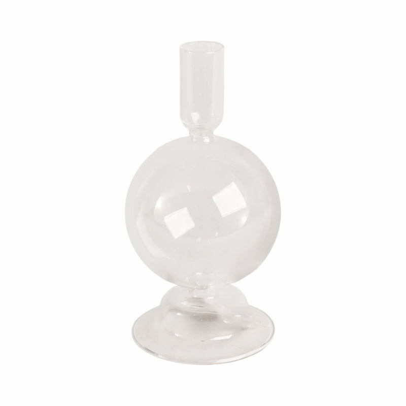 7 Glass Bubble Taper Candle Holder, Clear