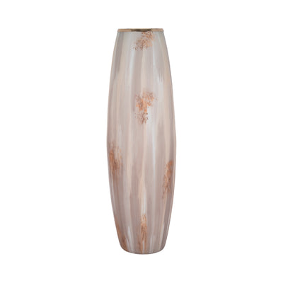 31 Curved Glass Vase Opal Finish, Ivory Multi