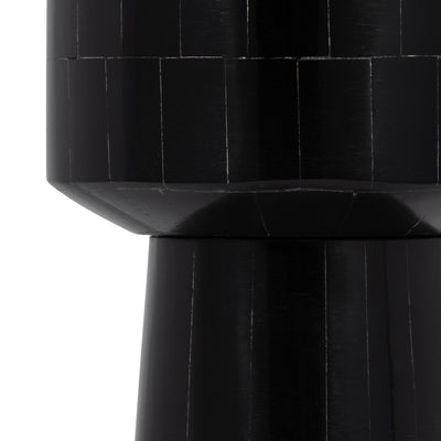 RESIN, 15 PILLAR CANDLEHOLDER, BLACK