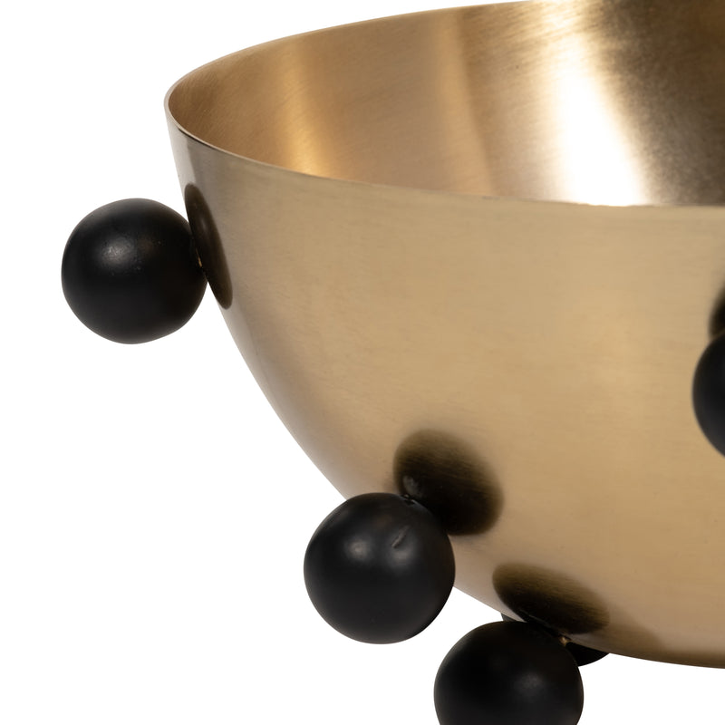 METAL, 13 BUBBLE BOWL, GOLD/BLACK