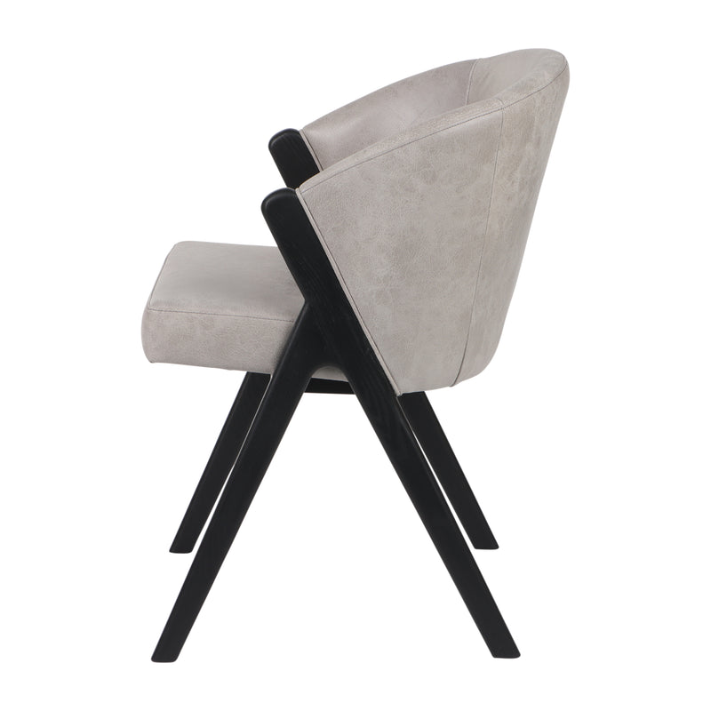 31 Astra Suede Wood Accent Chair, Ivory