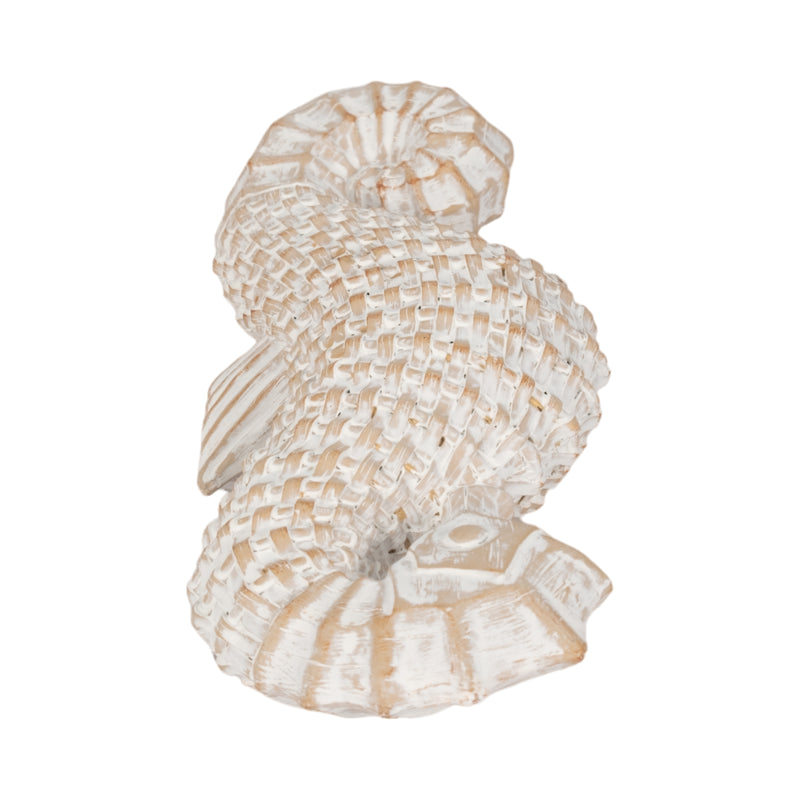 12 Resin Wicker Seahorse, White