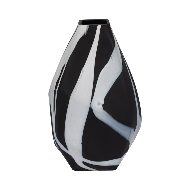 Glass, 19 Abstract Contemporary Vase, Black