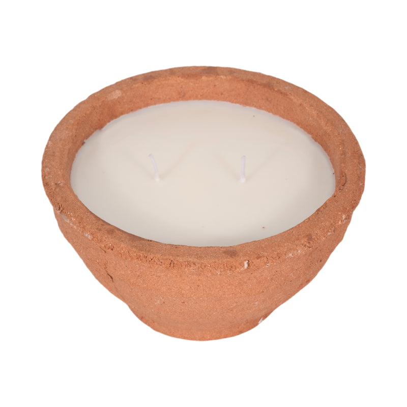 6 14 Oz Santal & Spruce Bowl Candle, Terracotta