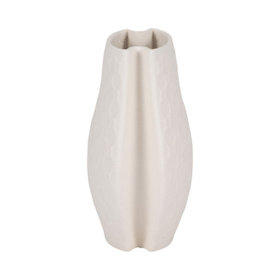 11 ELPHANTINE 3D PRINTED VASE, IVORY/BEIGE