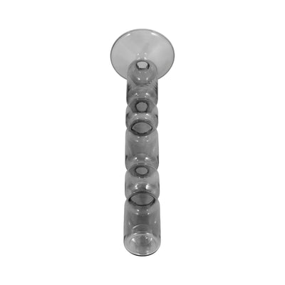 14 Mixed Bubble Taper Candleholder, Smoke