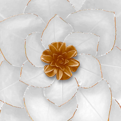 METAL 19 LOTUS WALL DECO, WHITE/GOLD