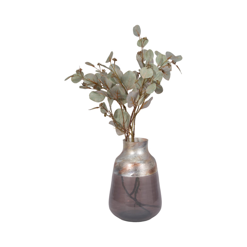 12 2-tone Glass Vase, Grey Multi