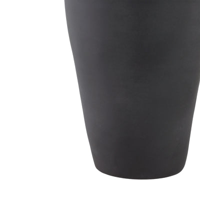 16x9 Terracotta Ribbed Floor Vase, Black