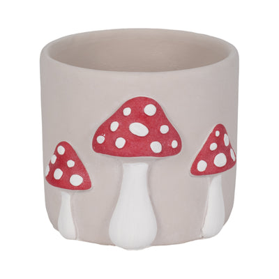 8 Magic Mushroom Applique Planter, Red/white