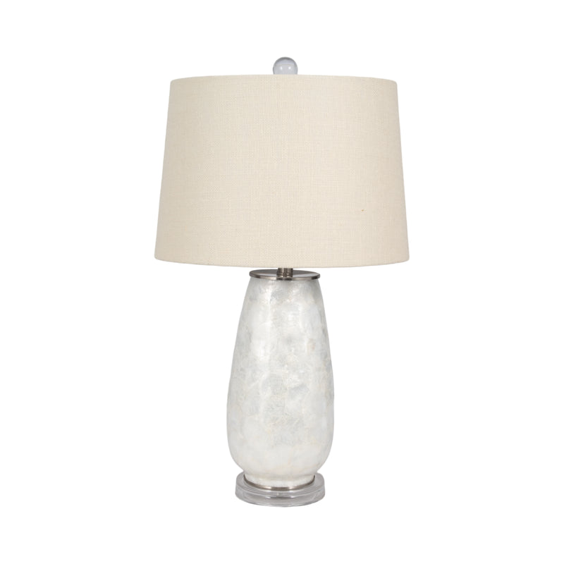 28 Capiz Table Lamp Acrylic Base, Champagne