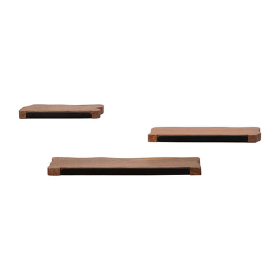 S/3 MANGO WOOD FLOATING SHELVES, BROWN