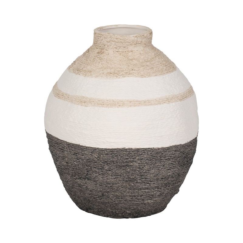 12 Striped Woven Textured Vase, Multi