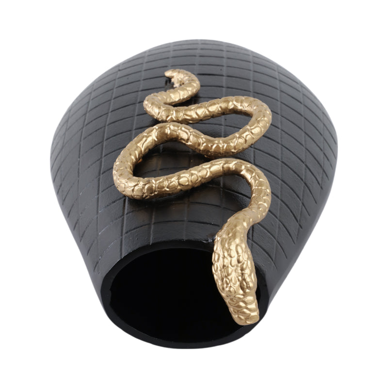 21x11 Curved Snake On Vase, Black/gold