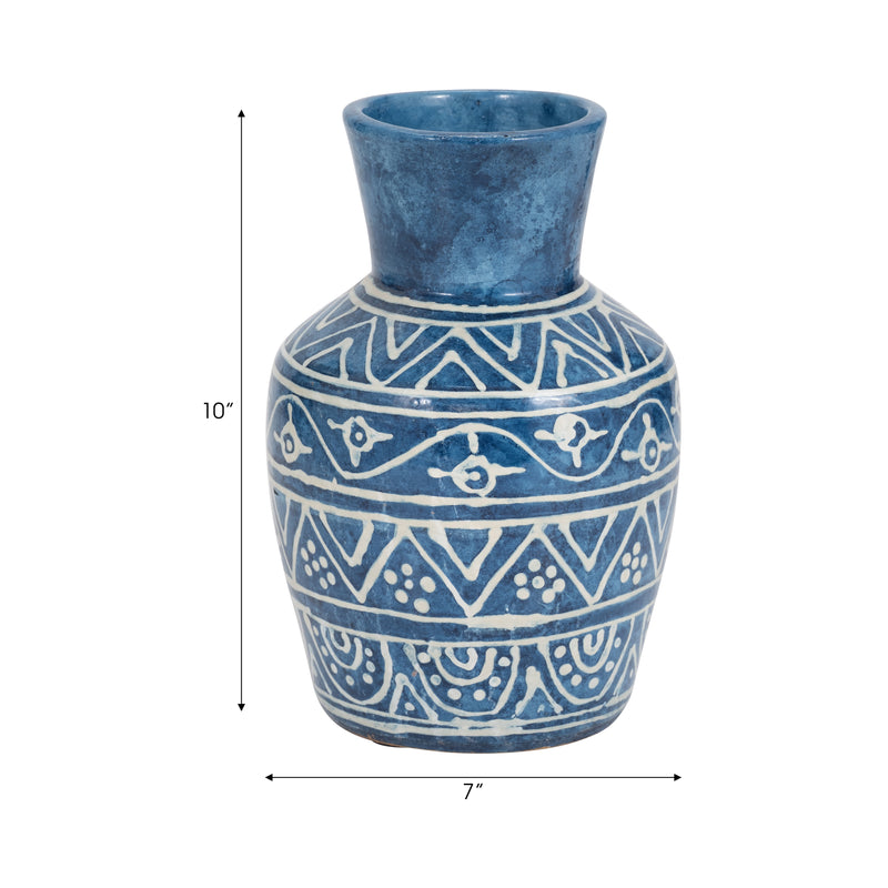 TERRACOTTA,10H VASE, BLUE