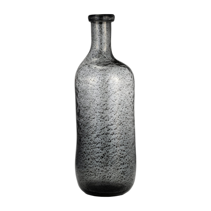 GLASS, 17H IRREGULAR SHAPE VASE, SMOKE