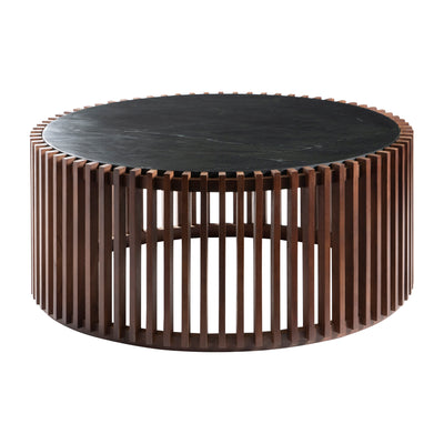 40 Wemley Slatted Acacia Wood Coffee Table, Brown