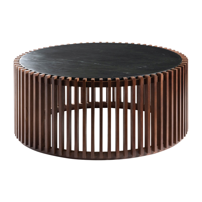 40 Wemley Slatted Acacia Wood Coffee Table, Brown