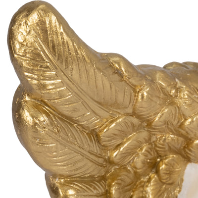 15 Garden Cherub With Heart, White/gold