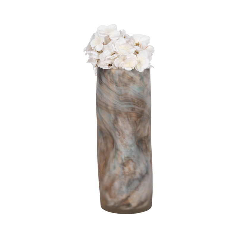 13 Dimpled Alabaster Finish Vase, Multi