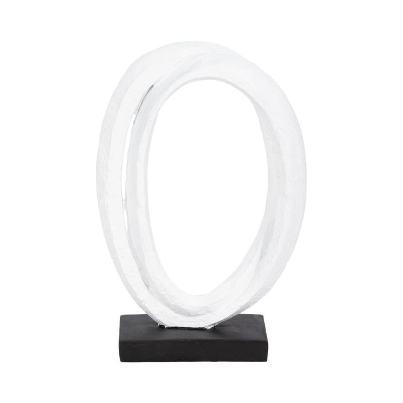 11 Oval Loops Sculpture Volcano Texture, White/bl