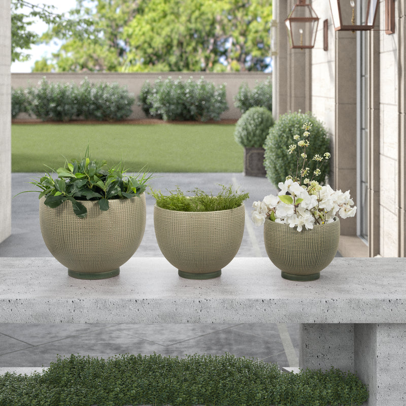 DEMPSEY GREEN PLANTERS - SET OF 3