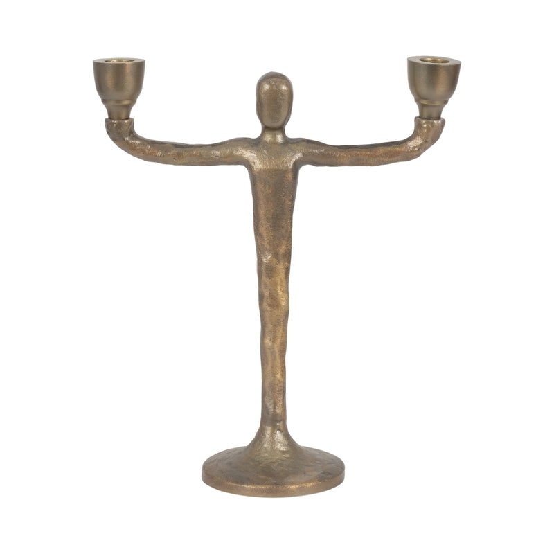 METAL, 12 2 TAPER CANDELABRA, GOLD