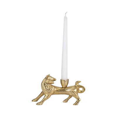 8 Fox Taper Candle Holder, Gold