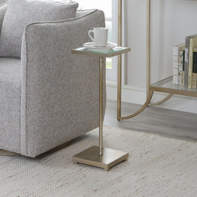 Henzler 26 W x 60 H x 26 D Silver Square Accent Table with Mirror Top