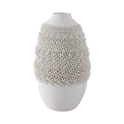 14 Arroyo Medium 3d Printed Porcelain Vase, Ivory