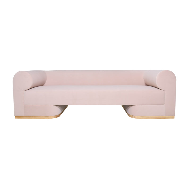 MODERN SOFA - OAK WOOD BASE, BLUSH