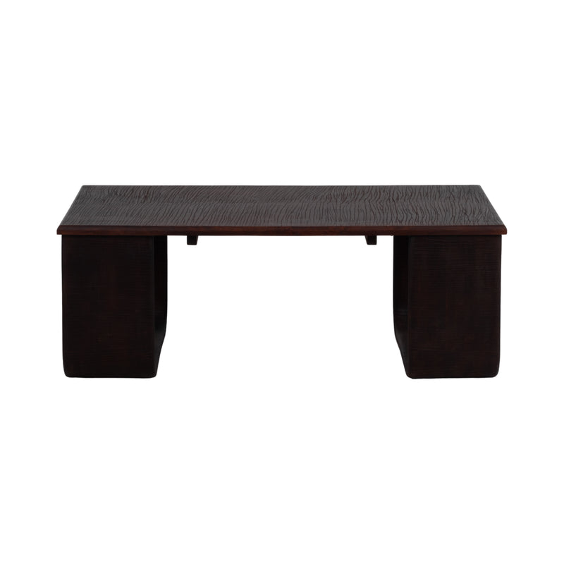 Wood, 47 Textured Coffee Table, Brown Kd