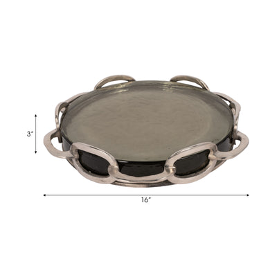 16 Palmas Large Silver Link Tray