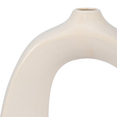 STONEWARE 11 CURVY CUT-OUT VASE, COTTON