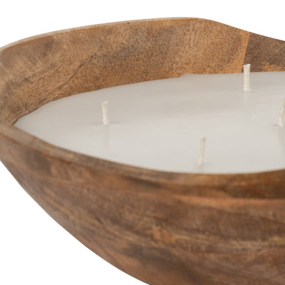 WOOD, 9 14 OZ CURVY BOWL SCENTED CANDLE, NATURAL