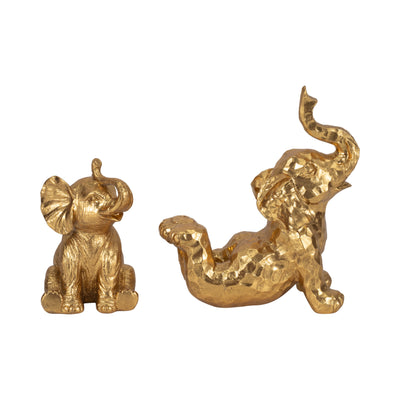 7 Sitting Elephant, Gold