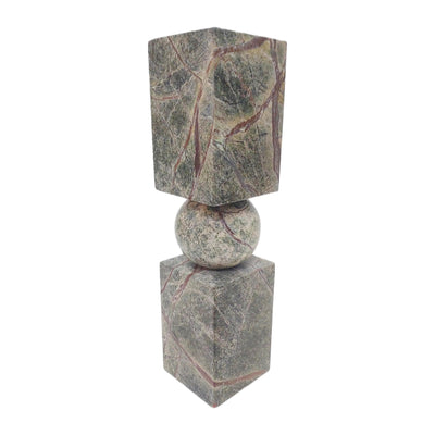 12x3 Chunky Marble Taper Holder, Forest Green