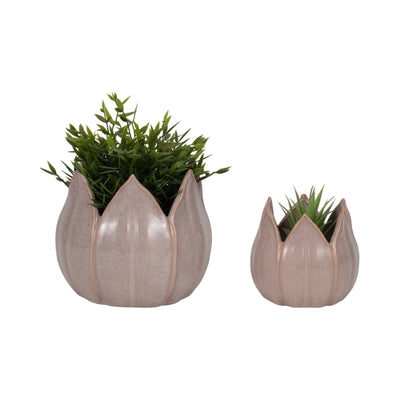 S/2 5/8 Petal Planters, Lavender