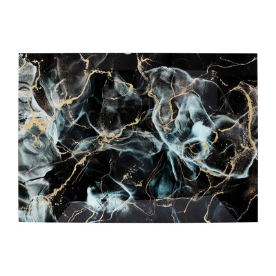 63X43 ABSTRACT METALLIC TEMPERED GLASS ART, MULTI