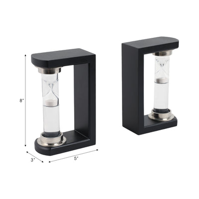 S/2 10 Raven Small Hourglass Bookends