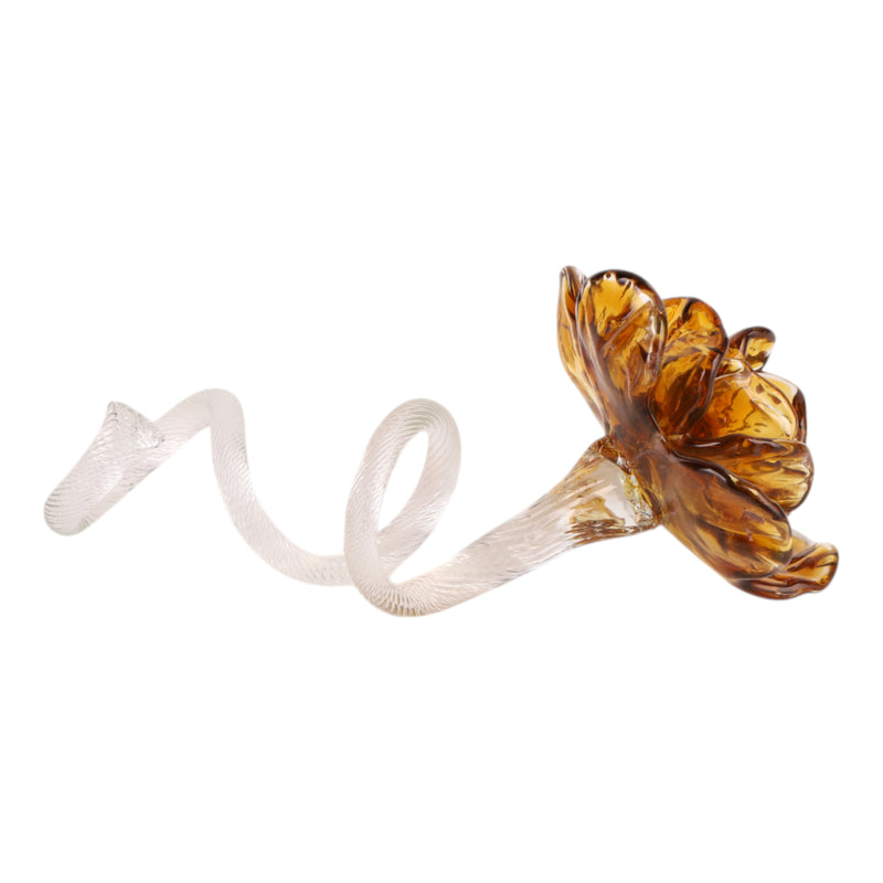 11 Whittier Amber Glass Flower