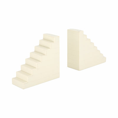 Resin, S/2 6 Steps Bookends, Ivory