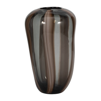 13 Bayle Large Brown Striped Glass Vase