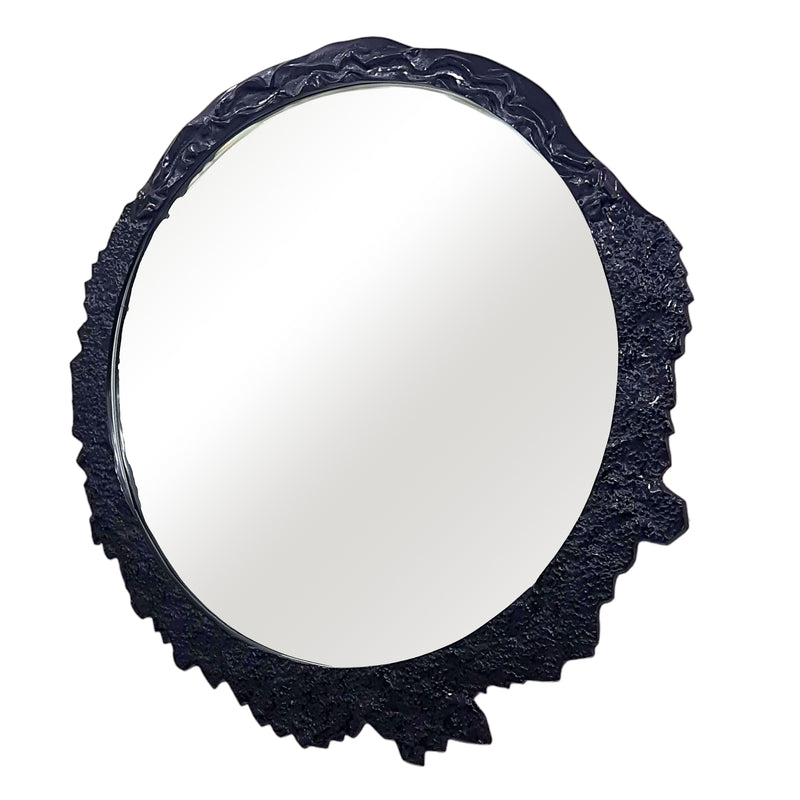 35 Eron Metal Wall Mirror, Black