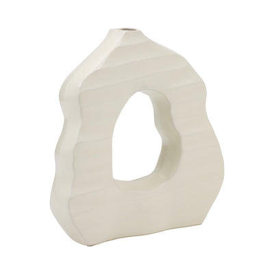 12 Ribbed Open-cut Out Vase, Ivory