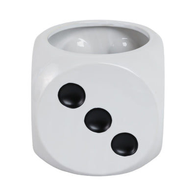 6 Dice Planter, White/black